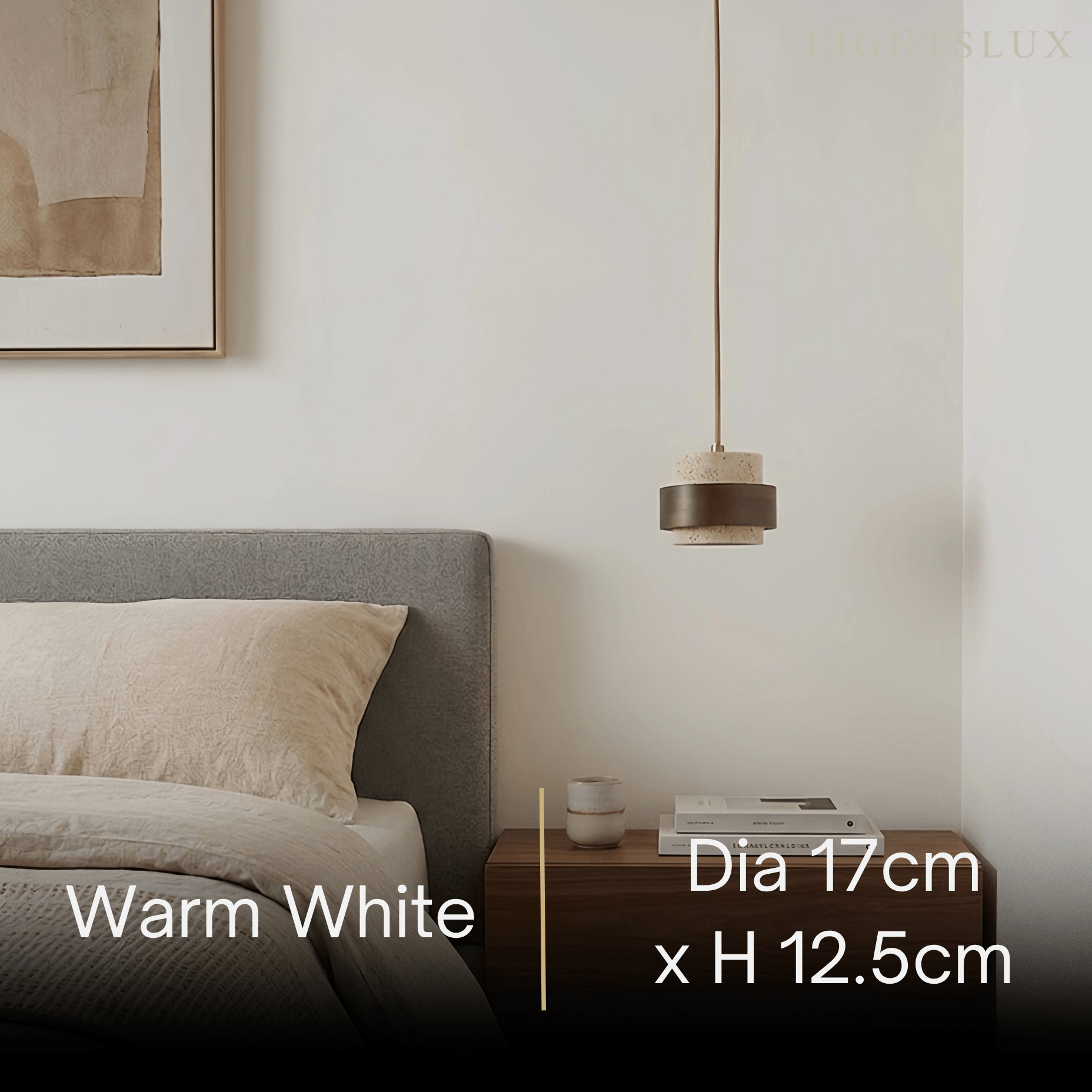 Modern Travertine Pendant Light — Walnut Wood for Dining Room - Flindria
