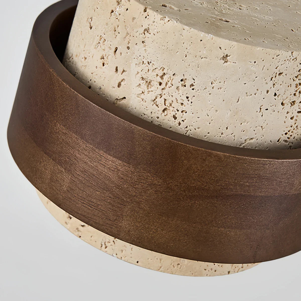 Modern Travertine Pendant Light — Walnut Wood for Dining Room - Flindria
