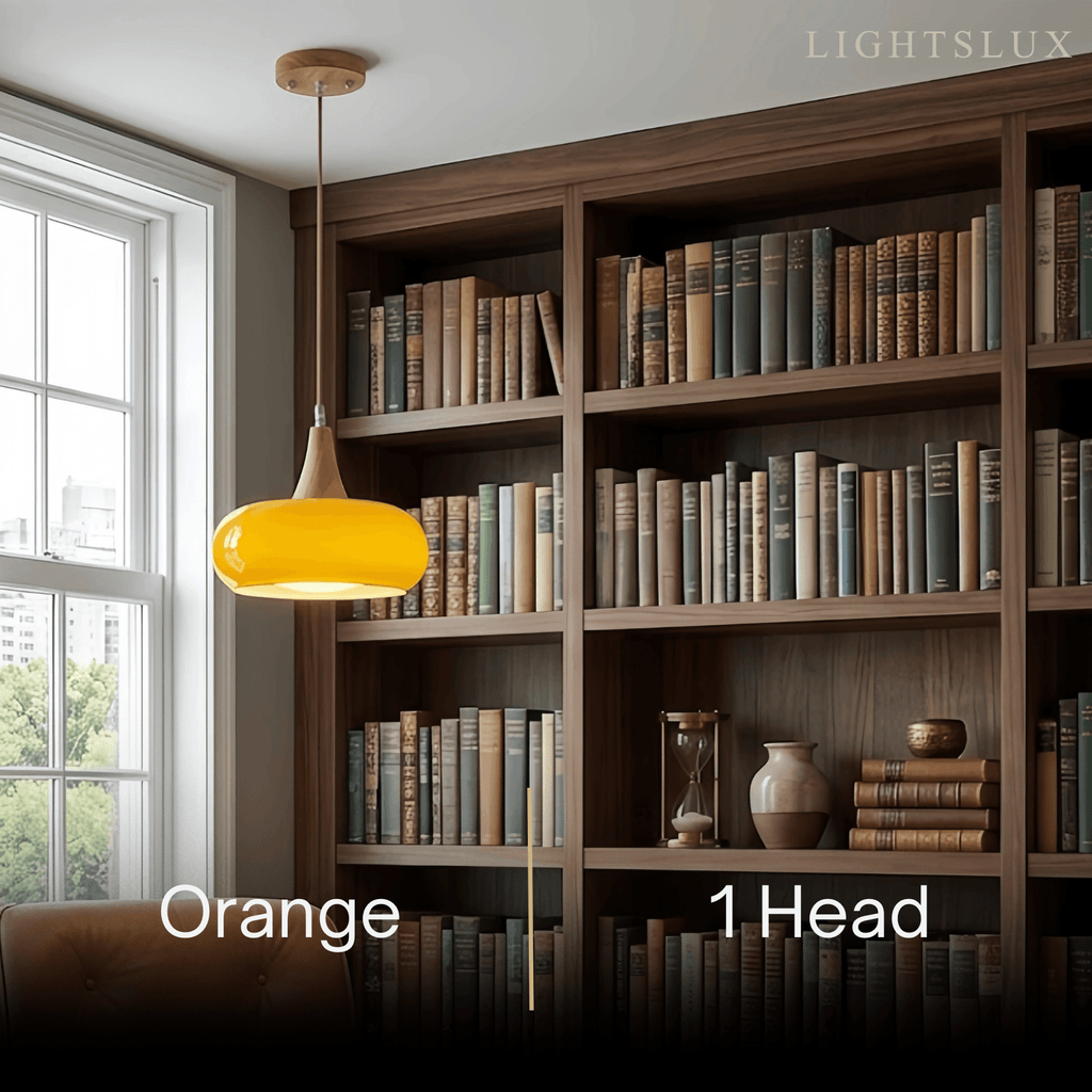 Modern Glass Pendant Light — Orange/White for Kitchen - Flindria