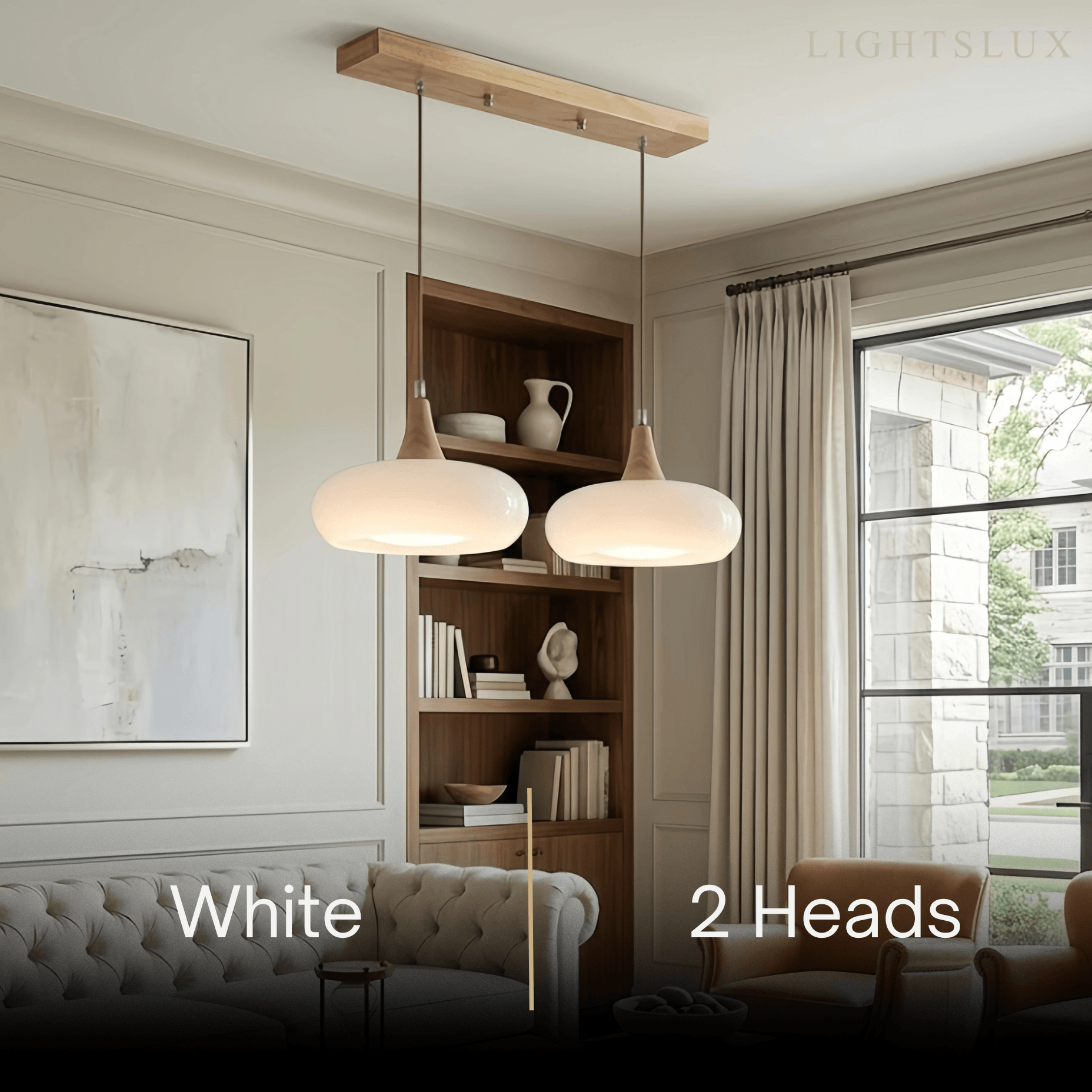 Modern Glass Pendant Light — Orange/White for Kitchen - Flindria