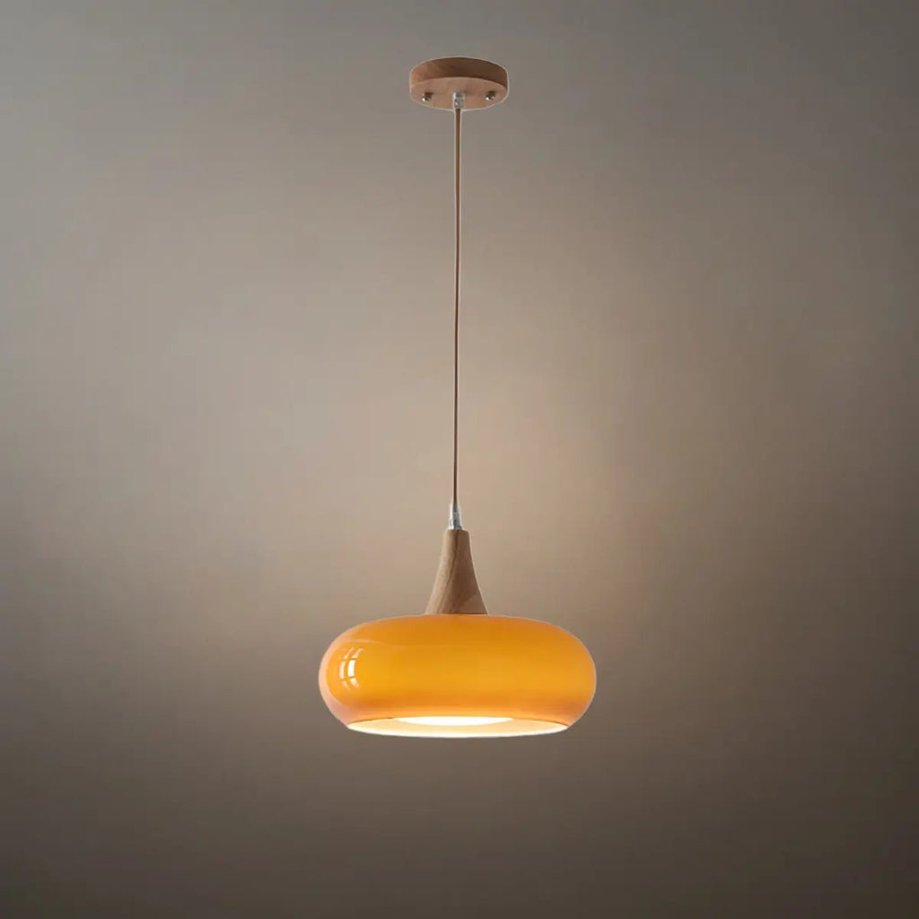 Modern Glass Pendant Light — Orange/White for Kitchen - Flindria