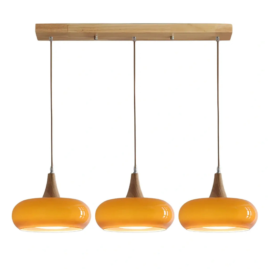 Modern Glass Pendant Light — Orange/White for Kitchen - Flindria