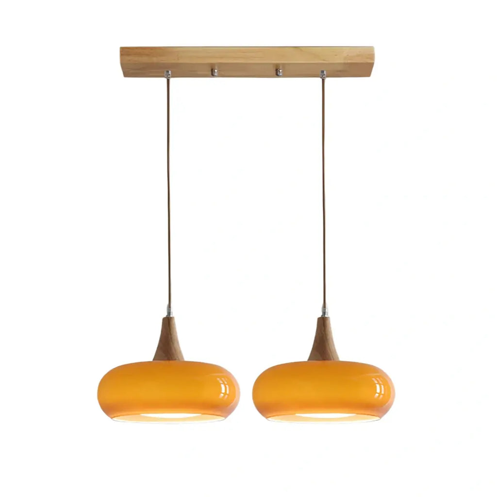 Modern Glass Pendant Light — Orange/White for Kitchen - Flindria