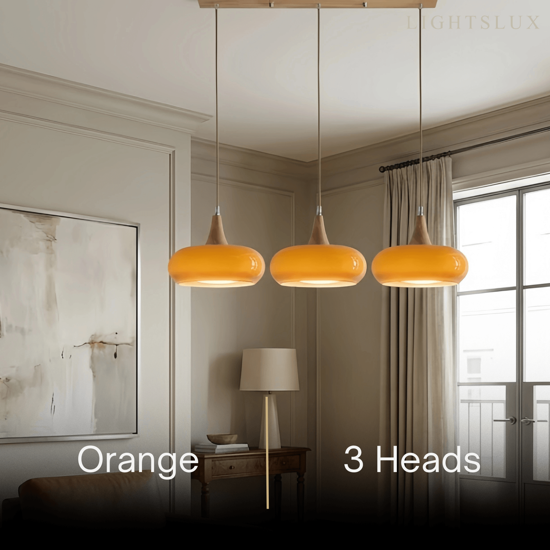 Modern Glass Pendant Light — Orange/White for Kitchen - Flindria
