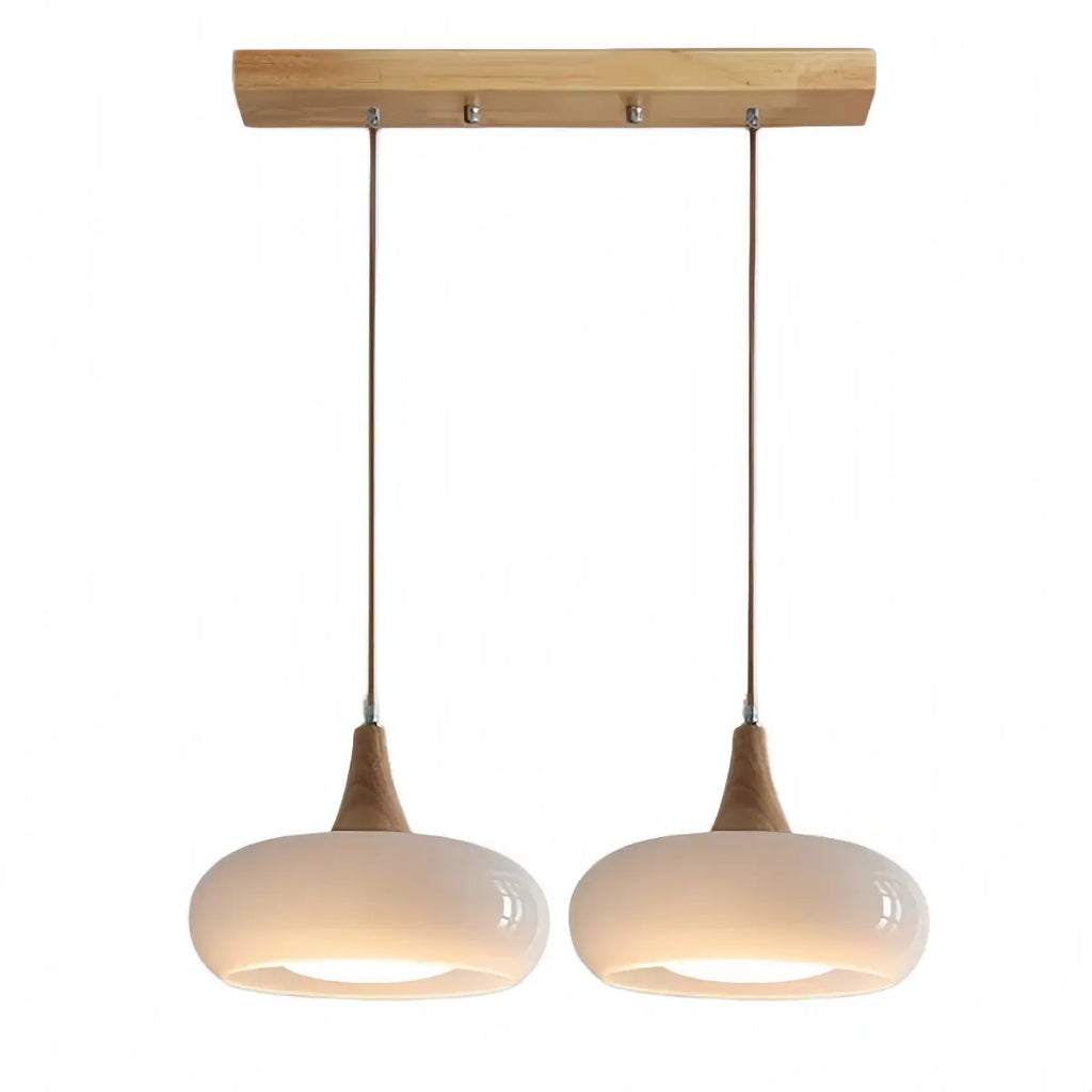 Modern Glass Pendant Light — Orange/White for Kitchen - Flindria