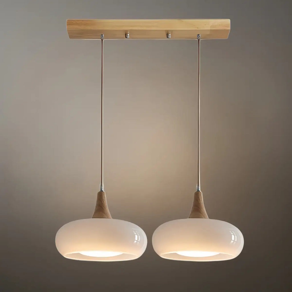 Modern Glass Pendant Light — Orange/White for Kitchen - Flindria