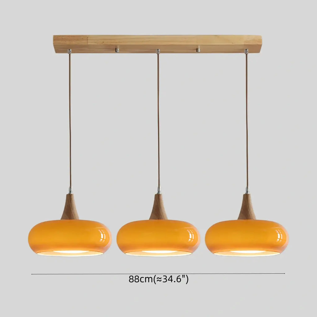 Modern Glass Pendant Light — Orange/White for Kitchen - Flindria