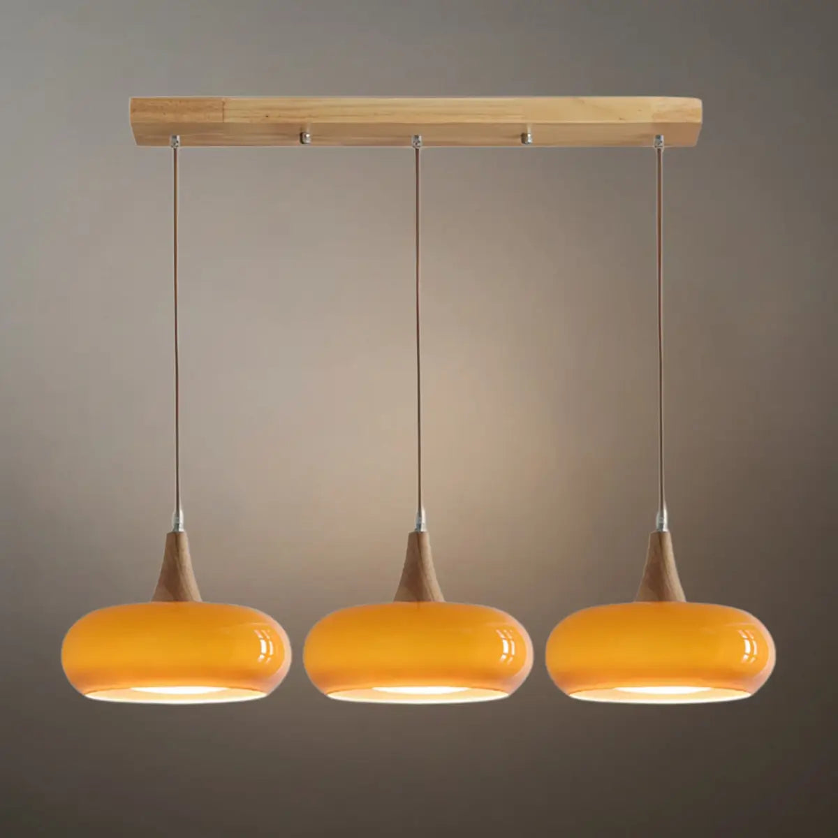 Modern Glass Pendant Light — Orange/White for Kitchen - Flindria