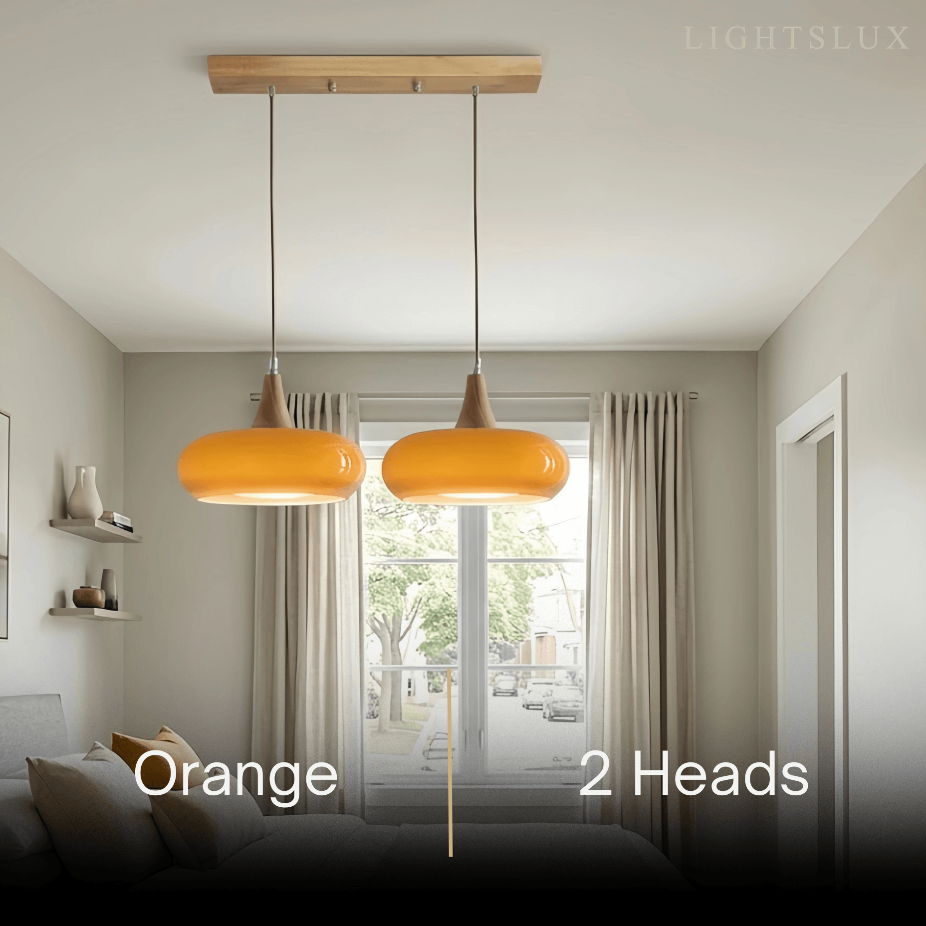 Modern Glass Pendant Light — Orange/White for Kitchen - Flindria