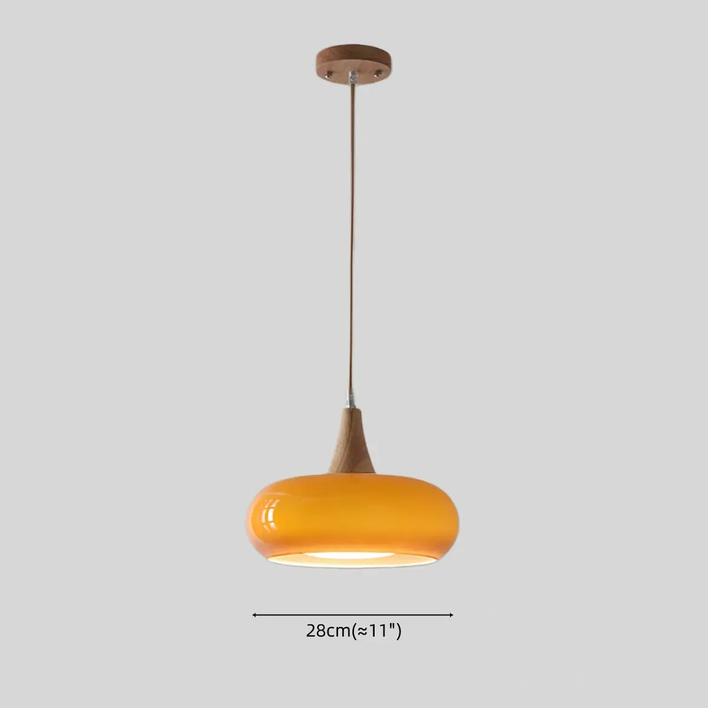Modern Glass Pendant Light — Orange/White for Kitchen - Flindria