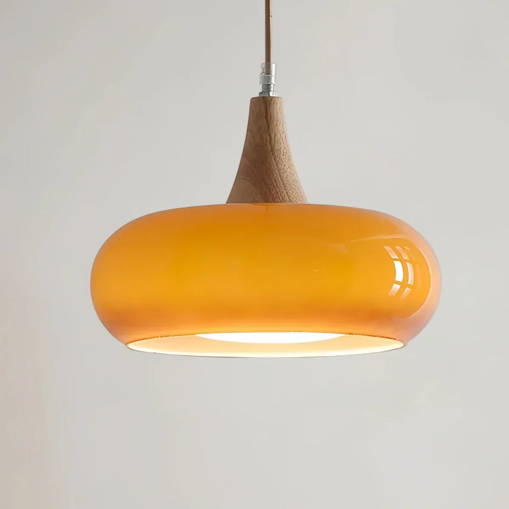 Modern Glass Pendant Light — Orange/White for Kitchen - Flindria