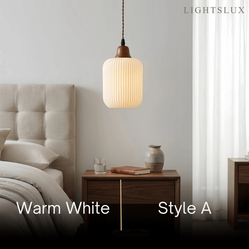 Contemporary Dome Pendant Light – Metal & Ceramic White for Bedroom Dining Room - Flindria