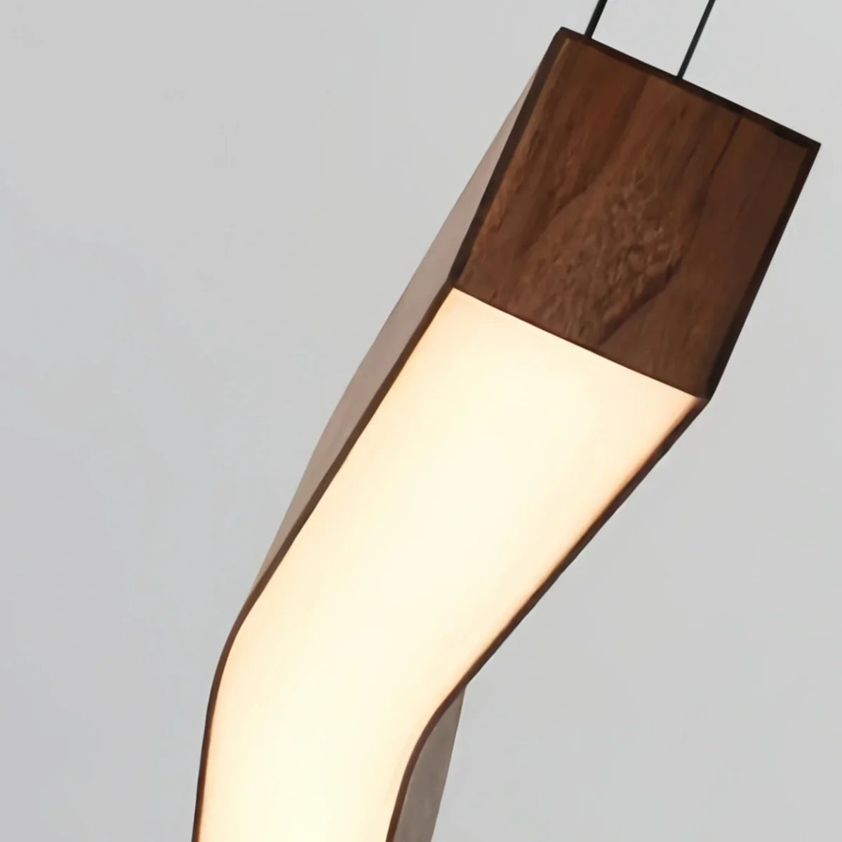 Modern Linear Pendant Light — Metal & Acrylic with Black & Dark Wood for Dining Room Living Room - Flindria