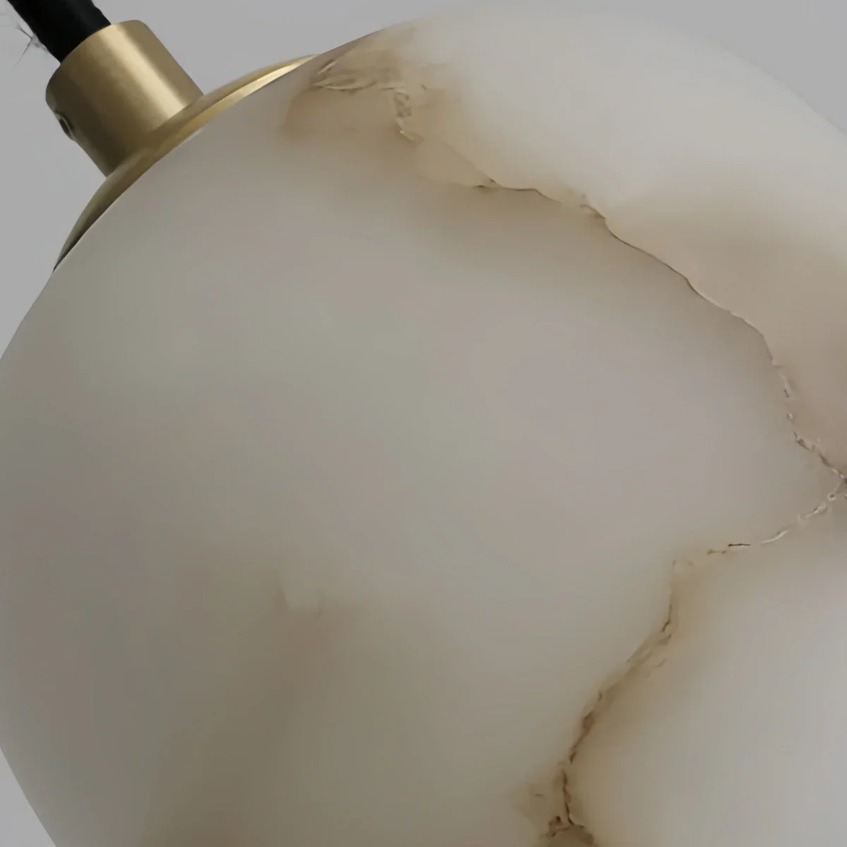 Natural Alabaster Wall Lamp— Brass Body with White Shade for Hallway Living Room Bedroom - Flindria
