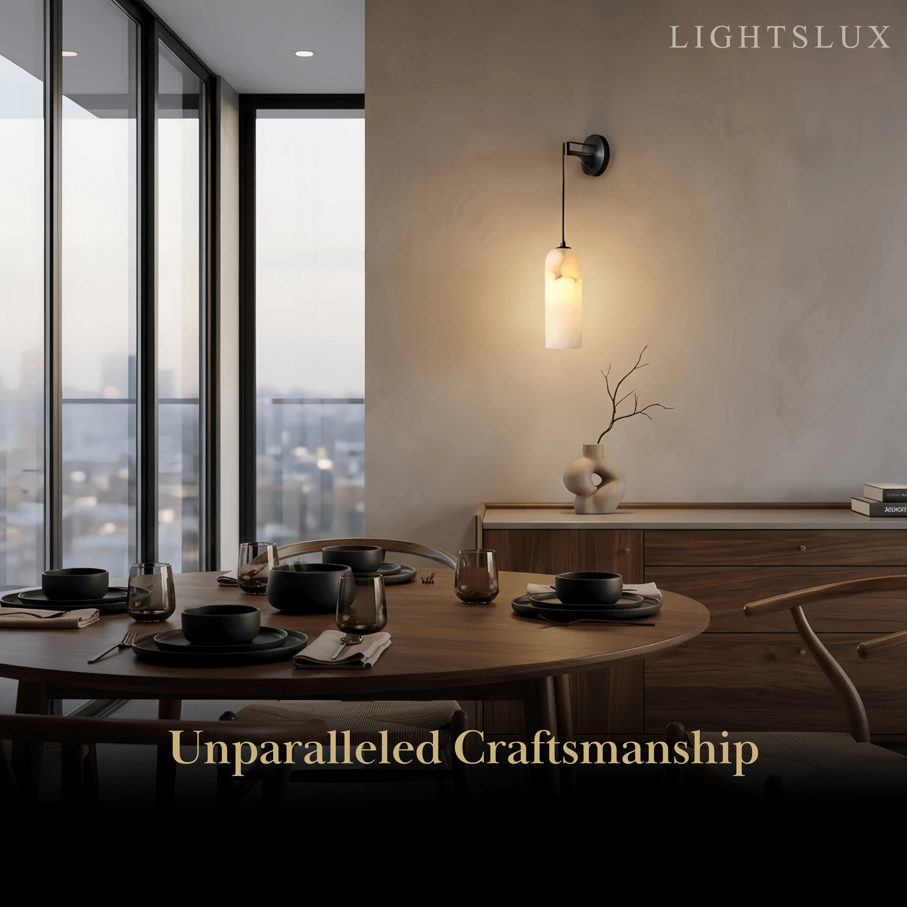 Natural Alabaster Wall Lamp— Brass Body with White Shade for Hallway Living Room Bedroom - Flindria