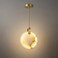 Modern Alabaster Pendant Light — Gold Metal for Dining Room - Flindria