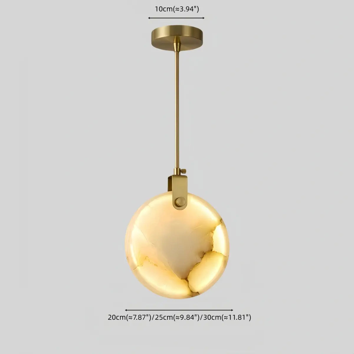 Modern Alabaster Pendant Light — Gold Metal for Dining Room - Flindria