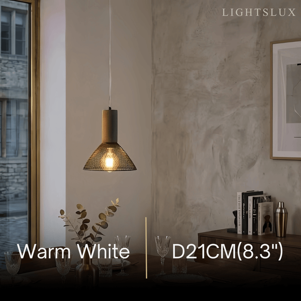 Lámpara colgante de cemento industrial Ferron – Seis tamaños y cable ajustable para isla de cocina/comedor/dormitorio - Flindria