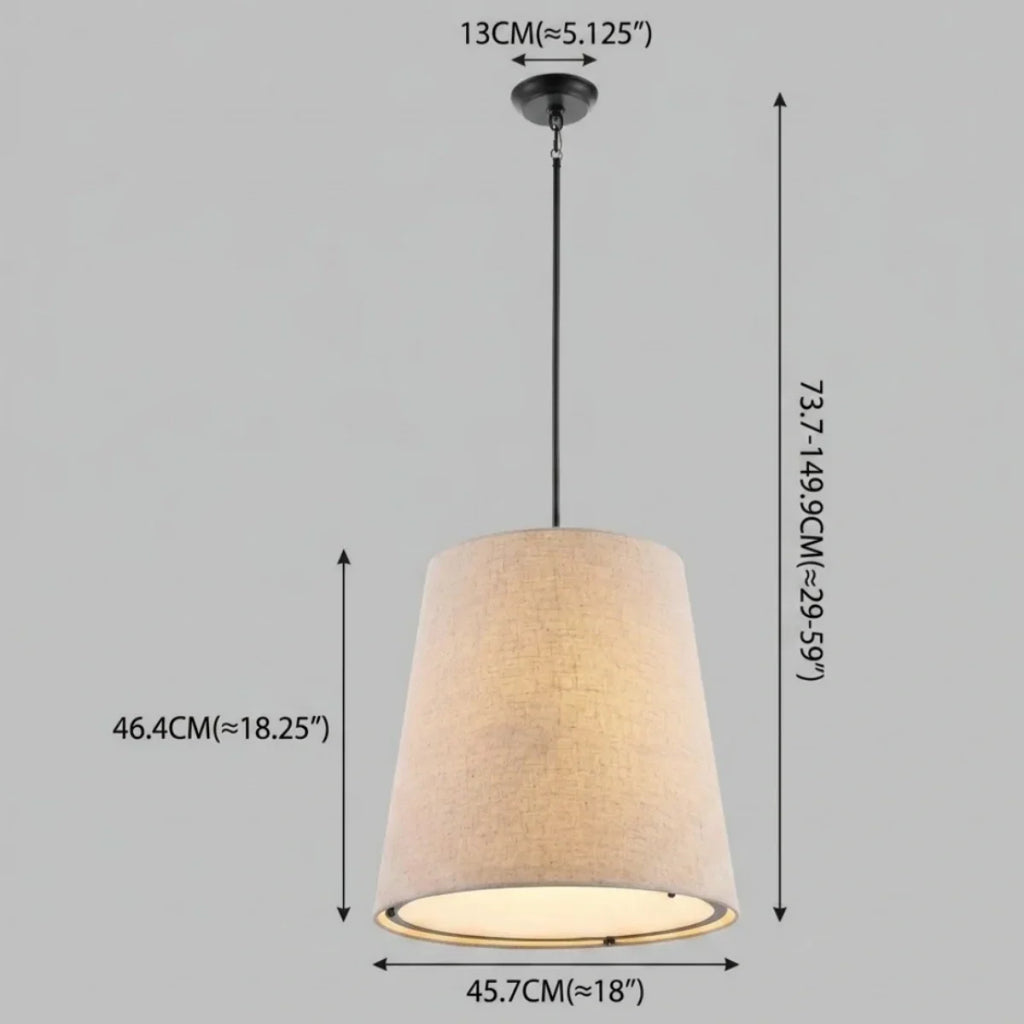 Wabi-sabi Fabric Pendant Light — Natural Linen for Dining Room - Flindria
