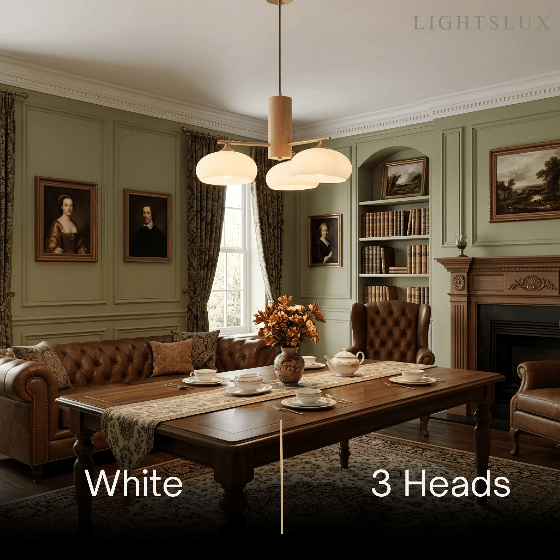 Modern Wood & Glass Chandelier — Beige/White for Dining Room - Flindria