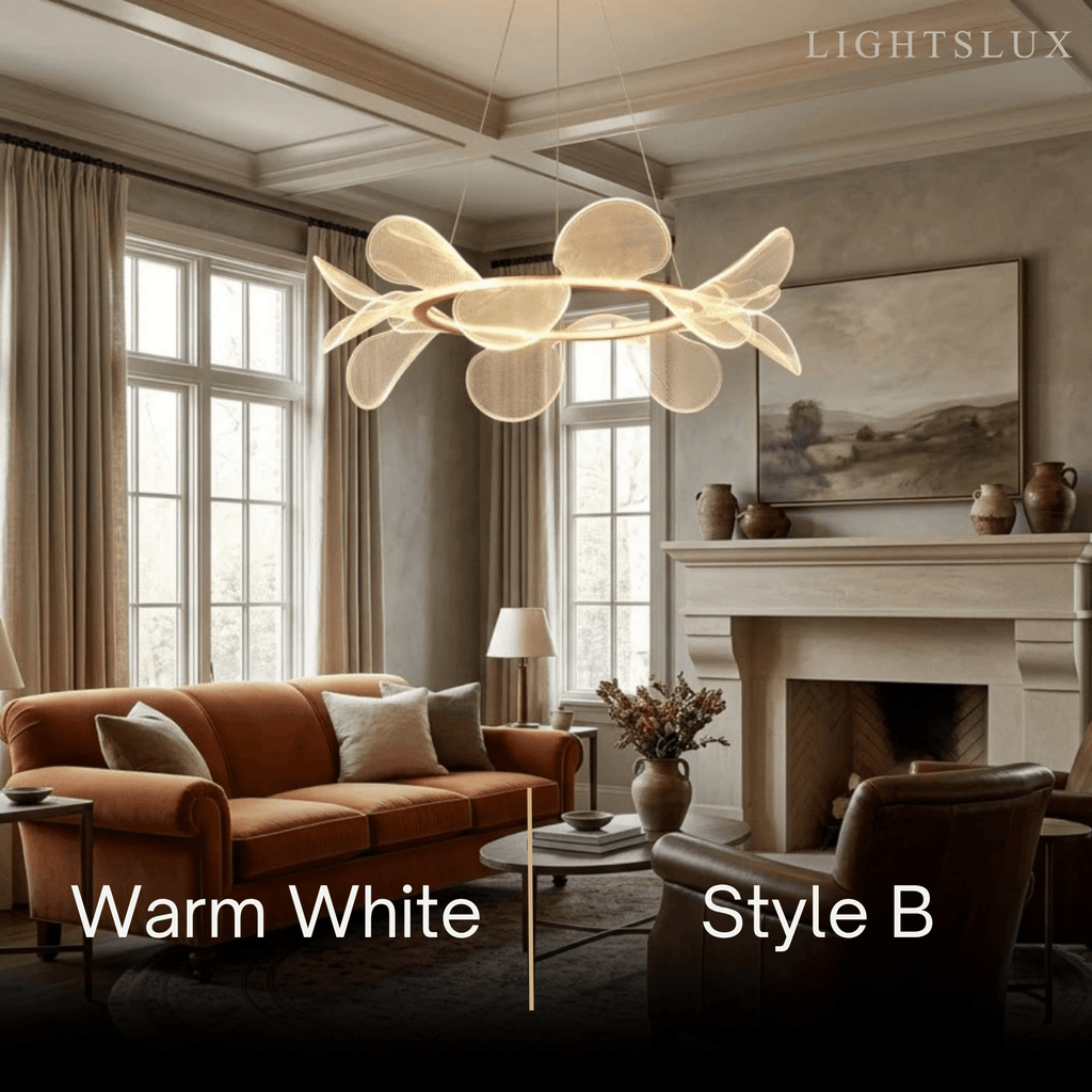 Modern Acrylic Chandelier — Gold Metal for Living Room - Flindria