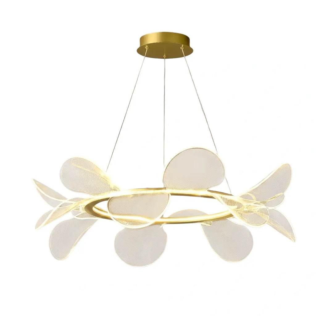 Modern Acrylic Chandelier — Gold Metal for Living Room - Flindria