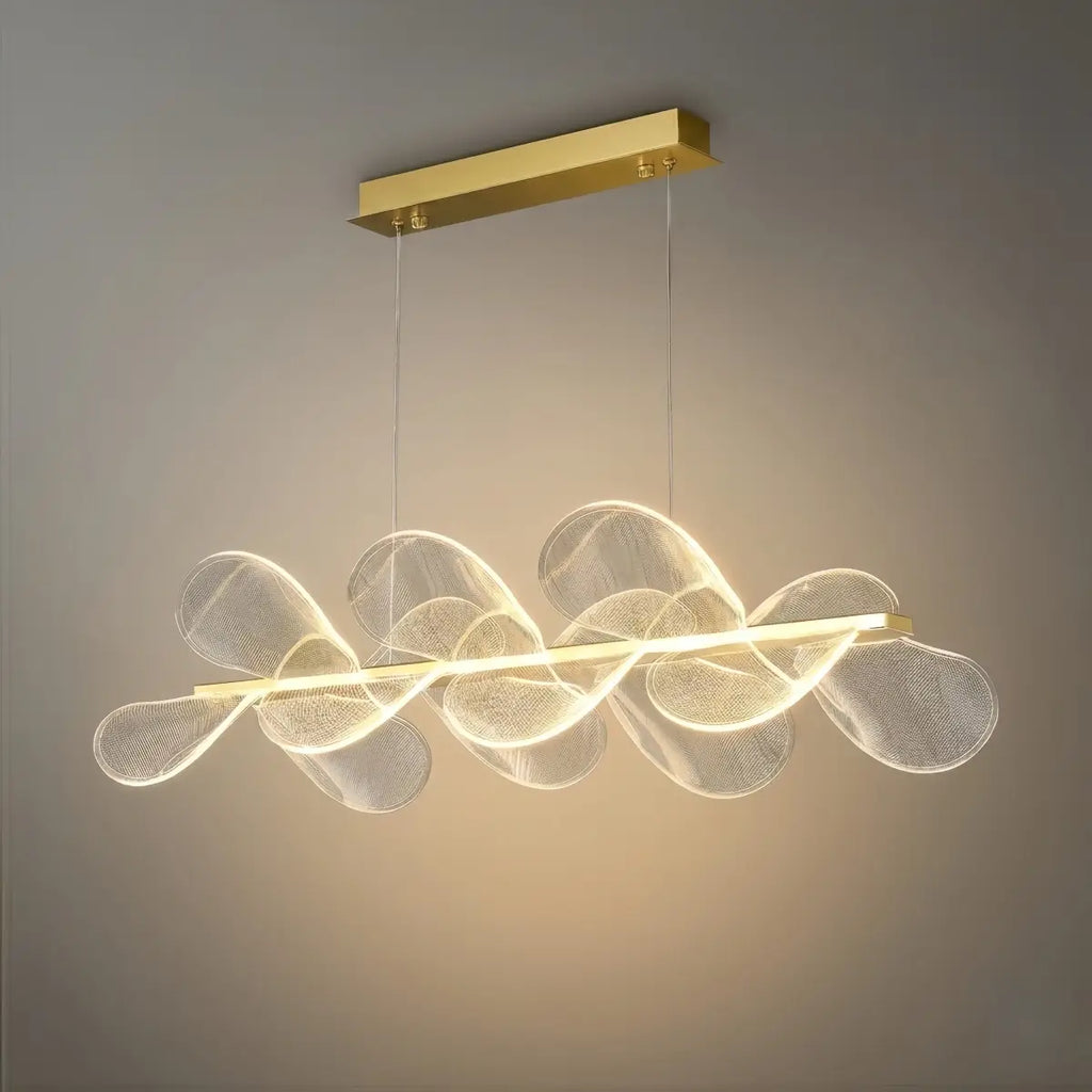 Modern Acrylic Chandelier — Gold Metal for Living Room - Flindria