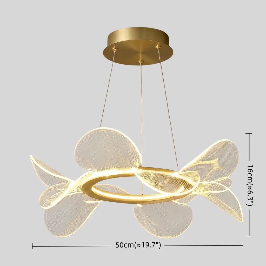 Modern Acrylic Chandelier — Gold Metal for Living Room - Flindria