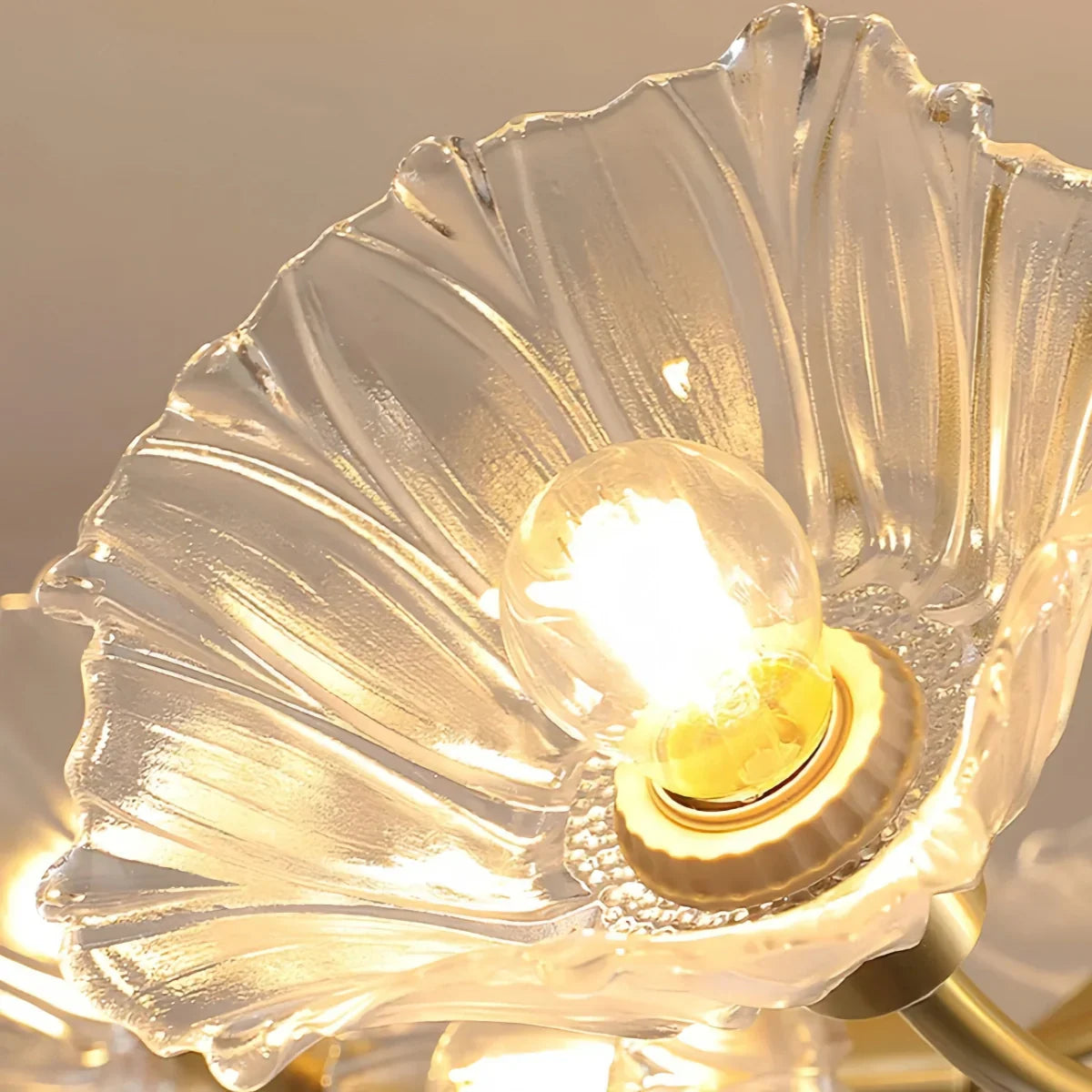 Luksus lysekrone – messing og glas til stue/soveværelse/spisestue - Flindria