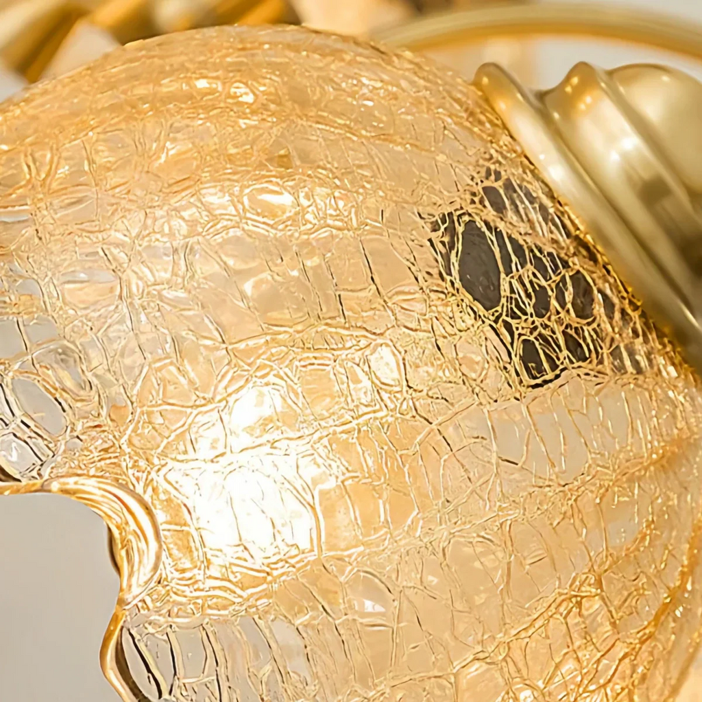 Candelabro minimalista – Latón, vidrio y madera de fresno para sala de estar - Flindria