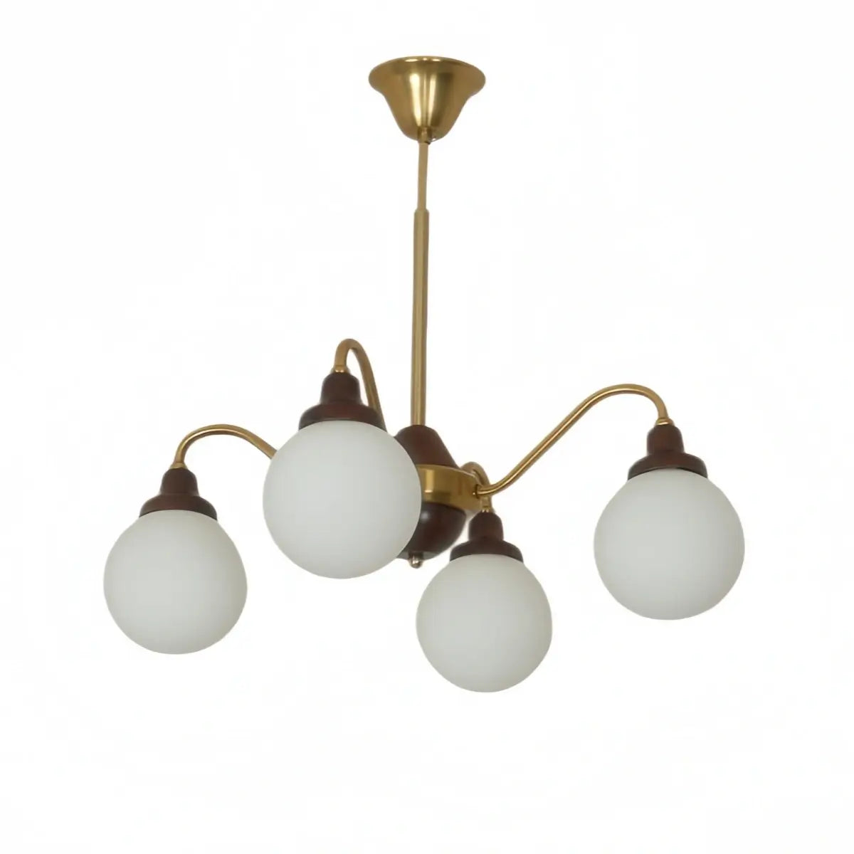 Moderne glazen kroonluchter – Goud & Wit voor woonkamer/slaapkamer/eetkamer - Flindria