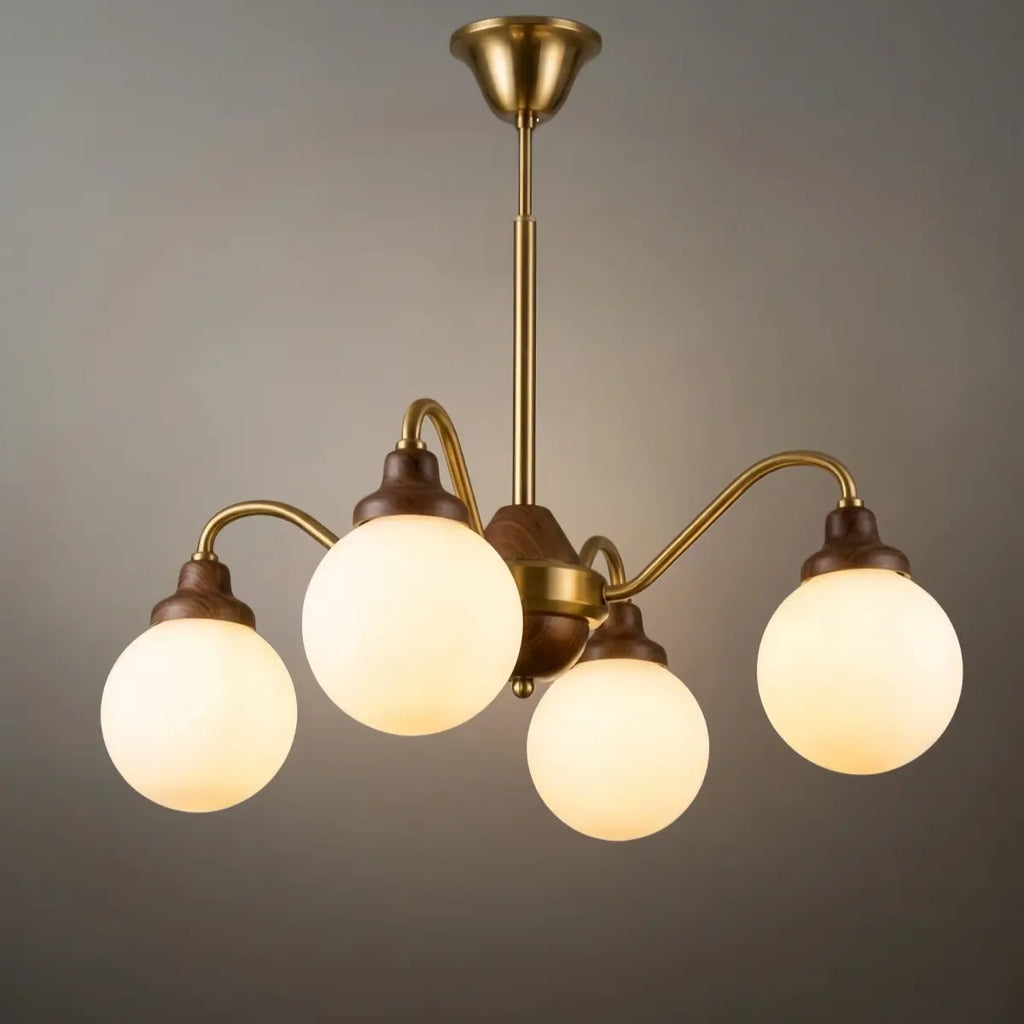Moderne glazen kroonluchter – Goud & Wit voor woonkamer/slaapkamer/eetkamer - Flindria