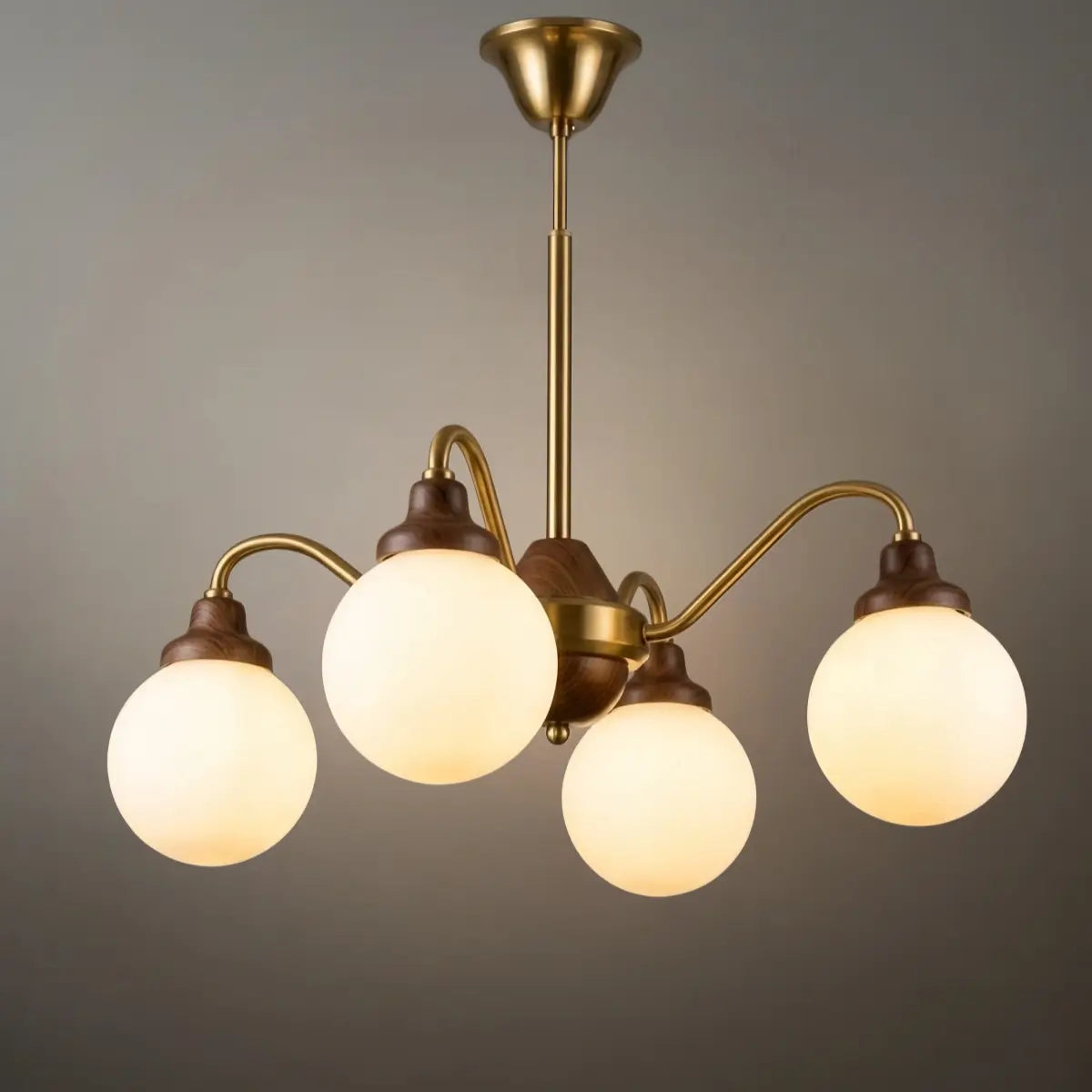 Moderne glazen kroonluchter – Goud & Wit voor woonkamer/slaapkamer/eetkamer - Flindria