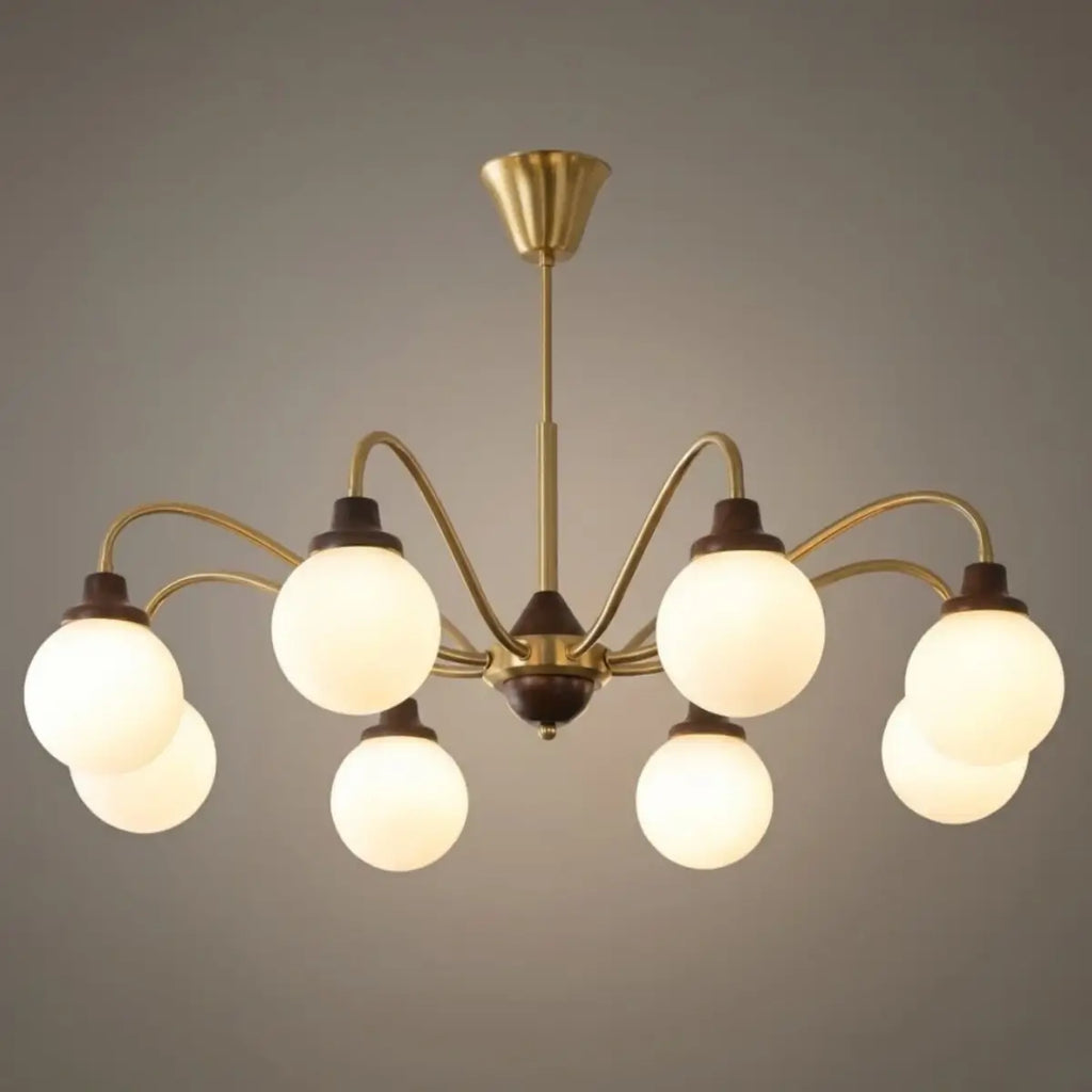 Moderne glazen kroonluchter – Goud & Wit voor woonkamer/slaapkamer/eetkamer - Flindria