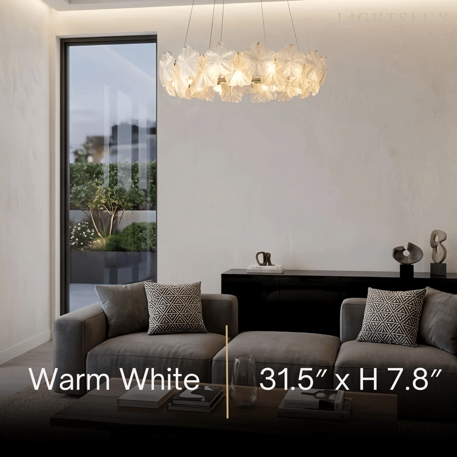 Candelabro moderno – Metal y vidrio dorado para sala de estar/dormitorio/comedor - Flindria