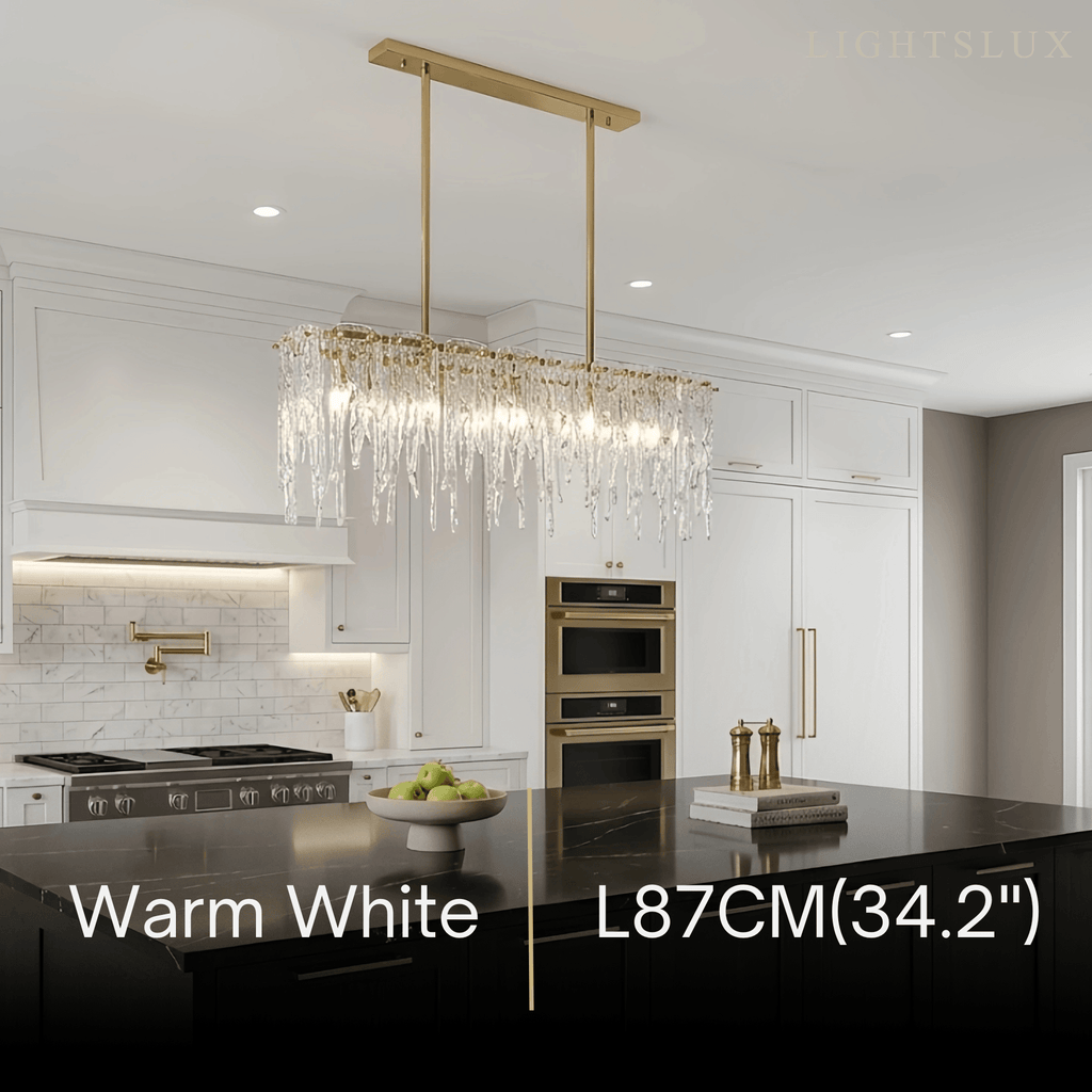 Lujoso candelabro de cristal – Latón y vidrio para sala de estar/comedor - Flindria