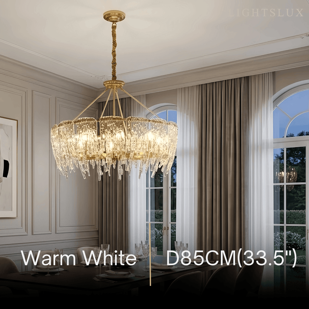 Lujoso candelabro de cristal – Latón y vidrio para sala de estar/comedor - Flindria