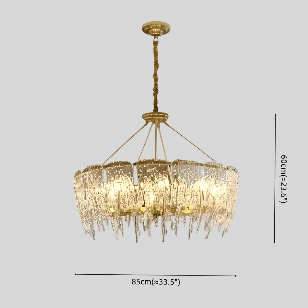 Lujoso candelabro de cristal – Latón y vidrio para sala de estar/comedor - Flindria