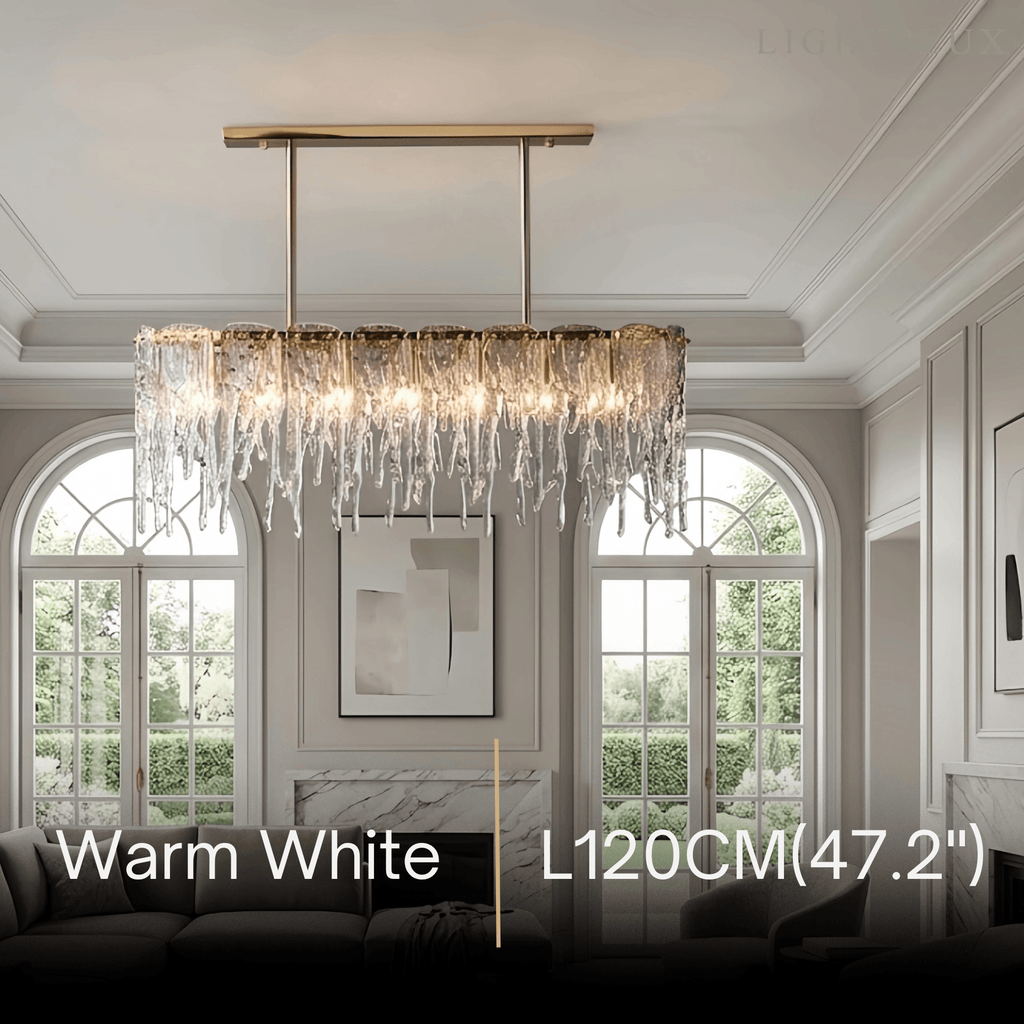 Lujoso candelabro de cristal – Latón y vidrio para sala de estar/comedor - Flindria
