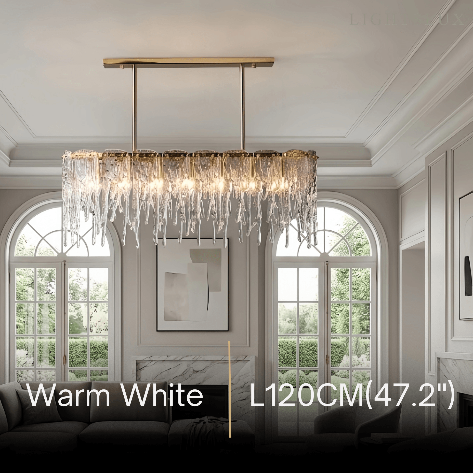 Lujoso candelabro de cristal – Latón y vidrio para sala de estar/comedor - Flindria