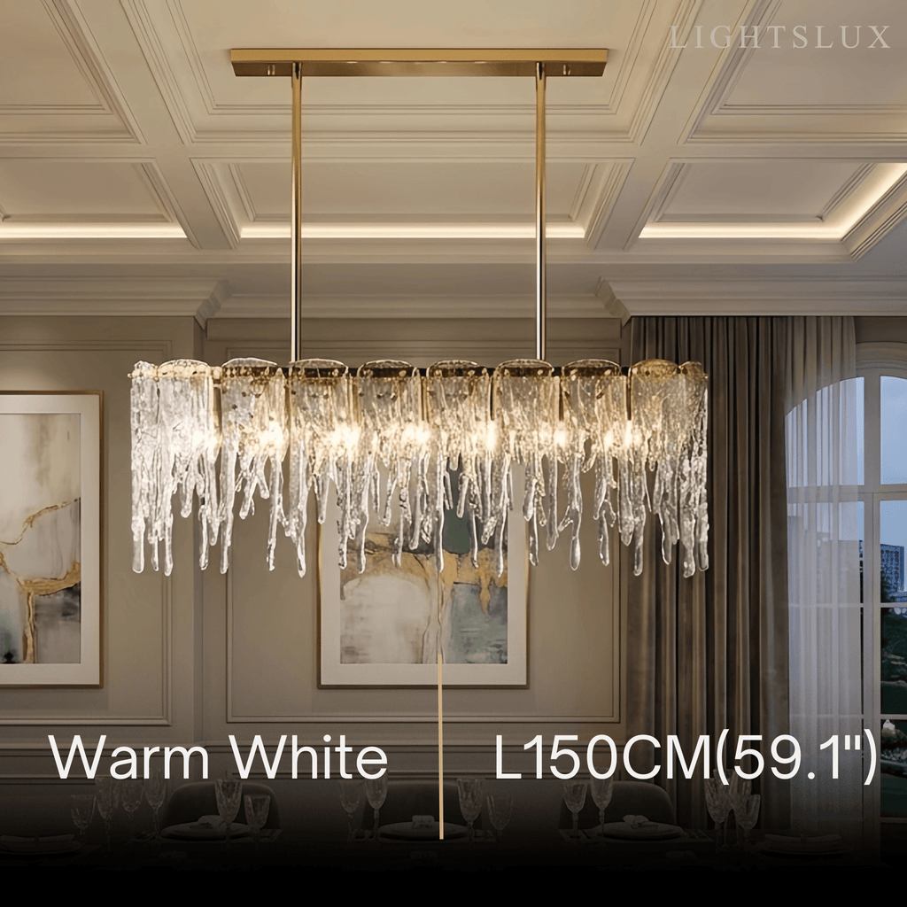Lujoso candelabro de cristal – Latón y vidrio para sala de estar/comedor - Flindria