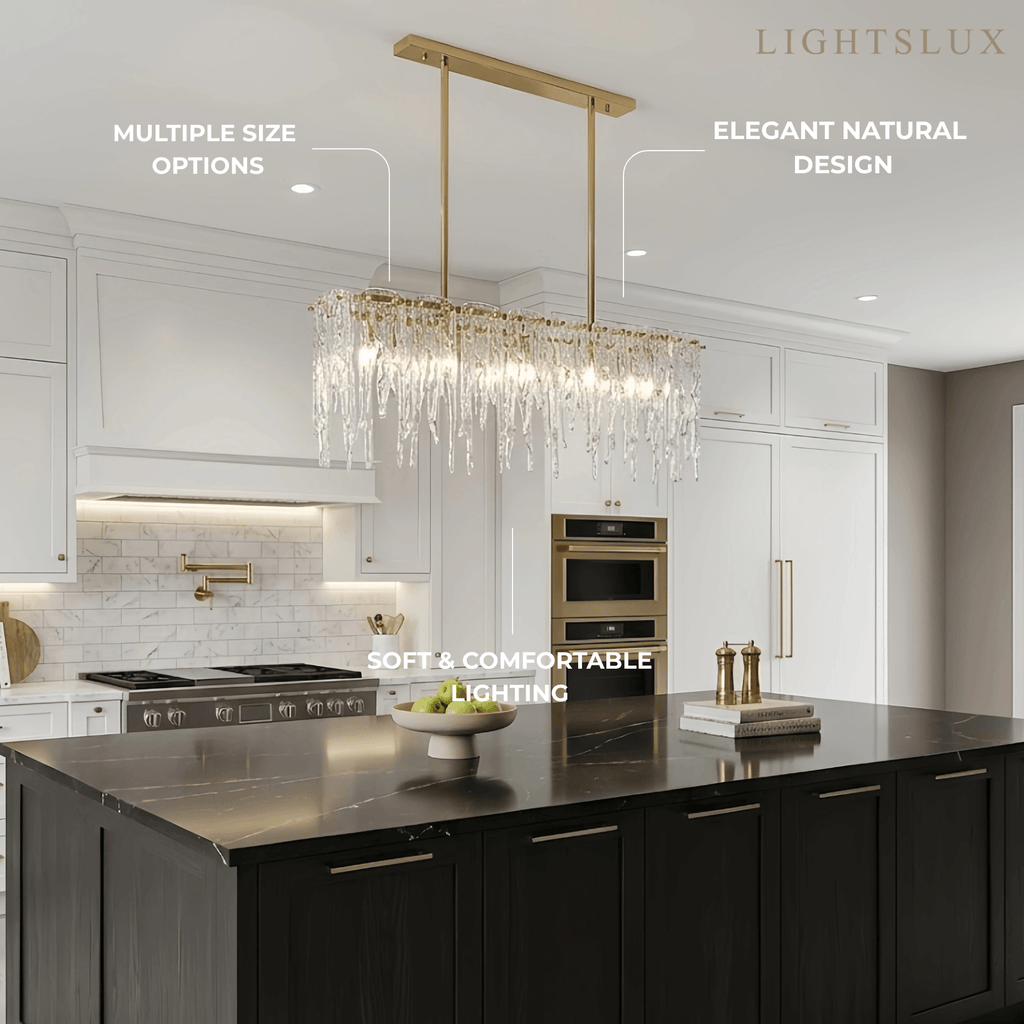 Lujoso candelabro de cristal – Latón y vidrio para sala de estar/comedor - Flindria