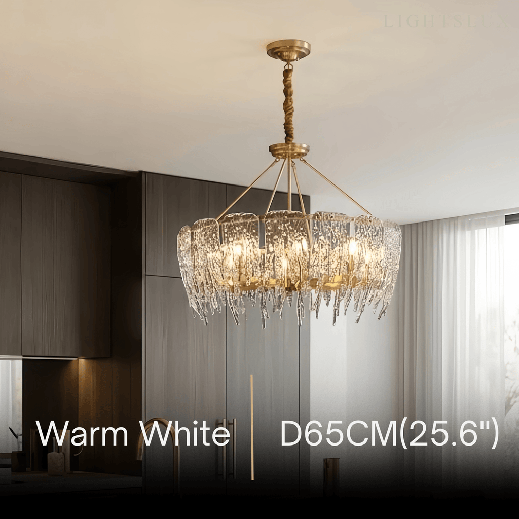 Lujoso candelabro de cristal – Latón y vidrio para sala de estar/comedor - Flindria