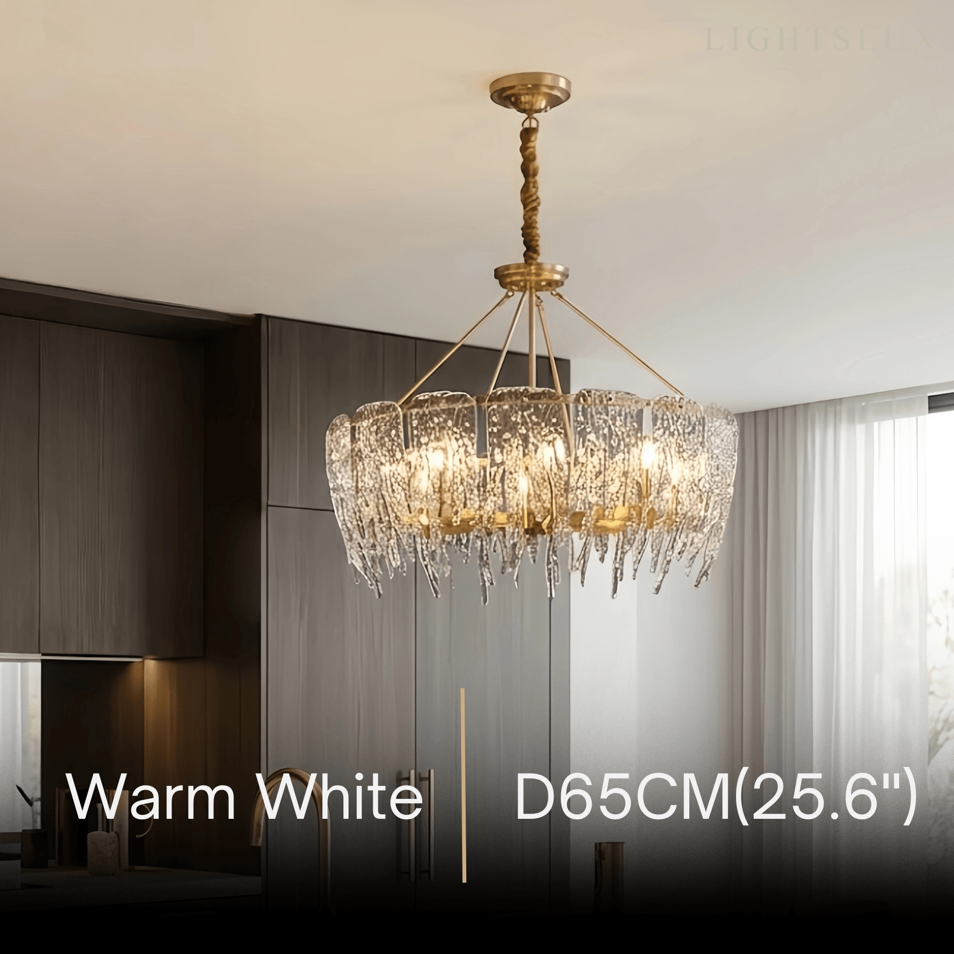 Lujoso candelabro de cristal – Latón y vidrio para sala de estar/comedor - Flindria