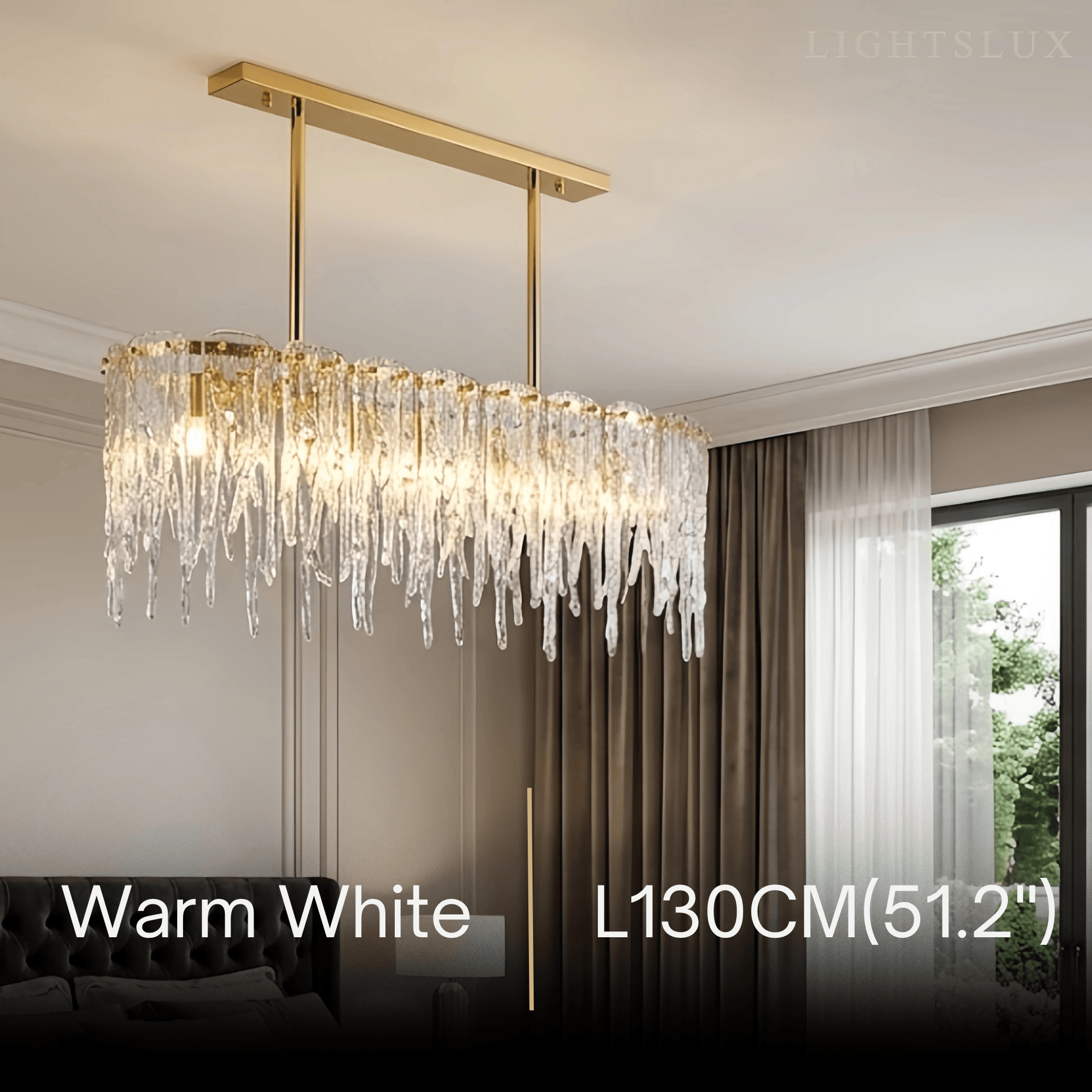 Lujoso candelabro de cristal – Latón y vidrio para sala de estar/comedor - Flindria