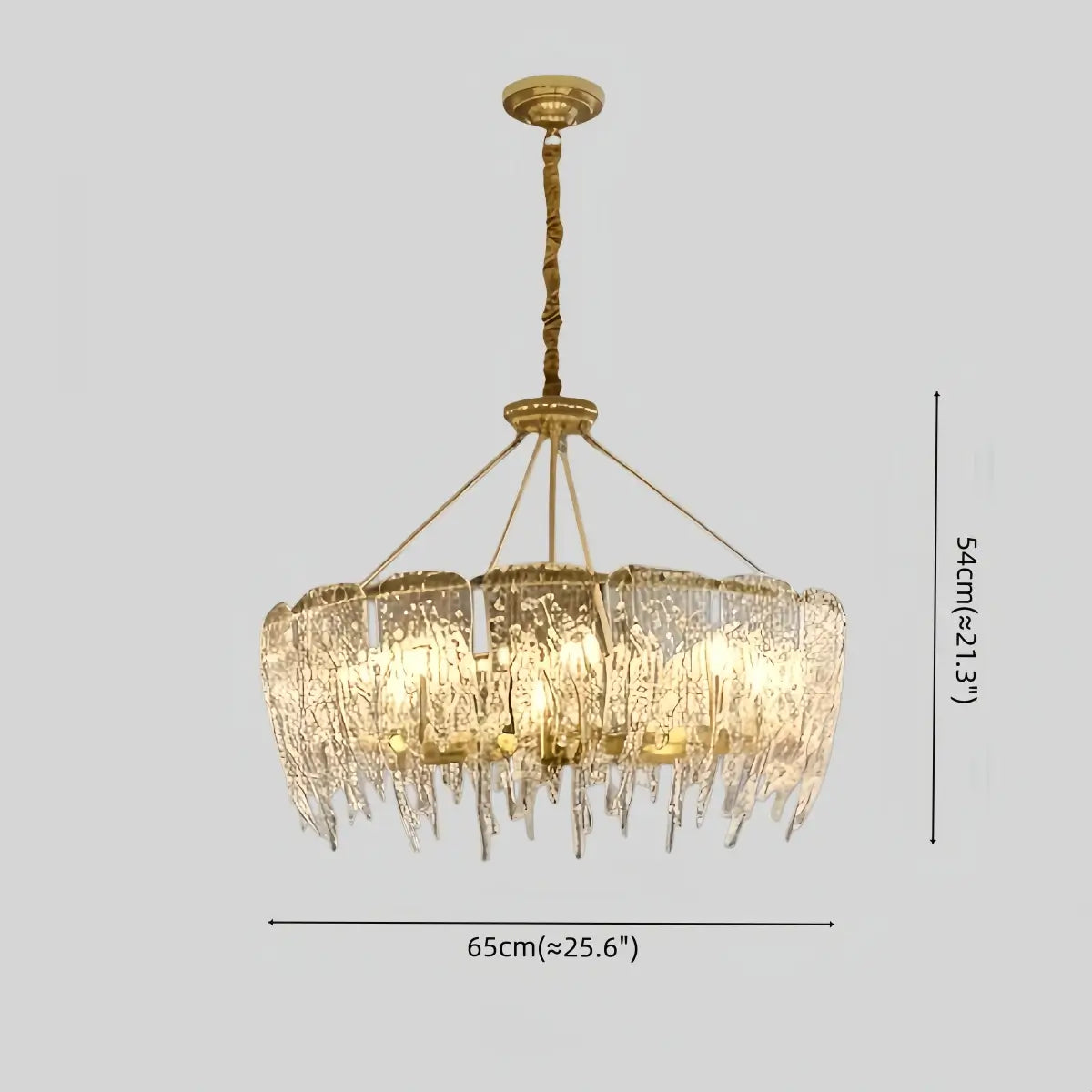 Lujoso candelabro de cristal – Latón y vidrio para sala de estar/comedor - Flindria