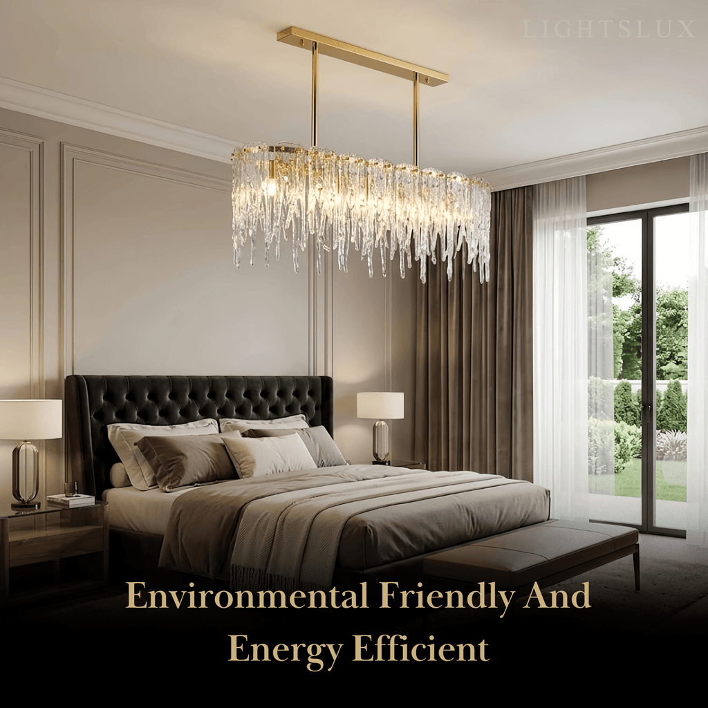 Lujoso candelabro de cristal – Latón y vidrio para sala de estar/comedor - Flindria