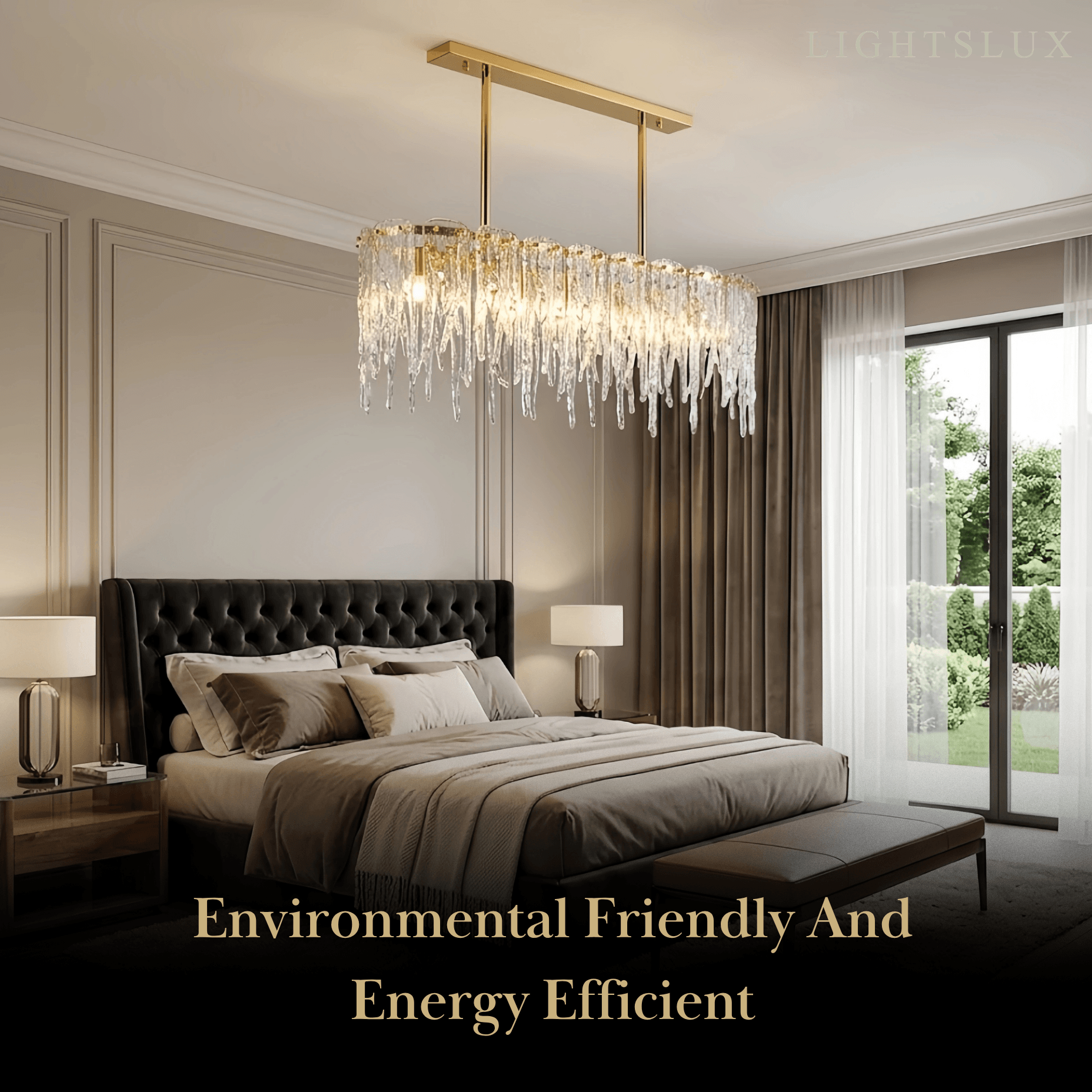 Lujoso candelabro de cristal – Latón y vidrio para sala de estar/comedor - Flindria