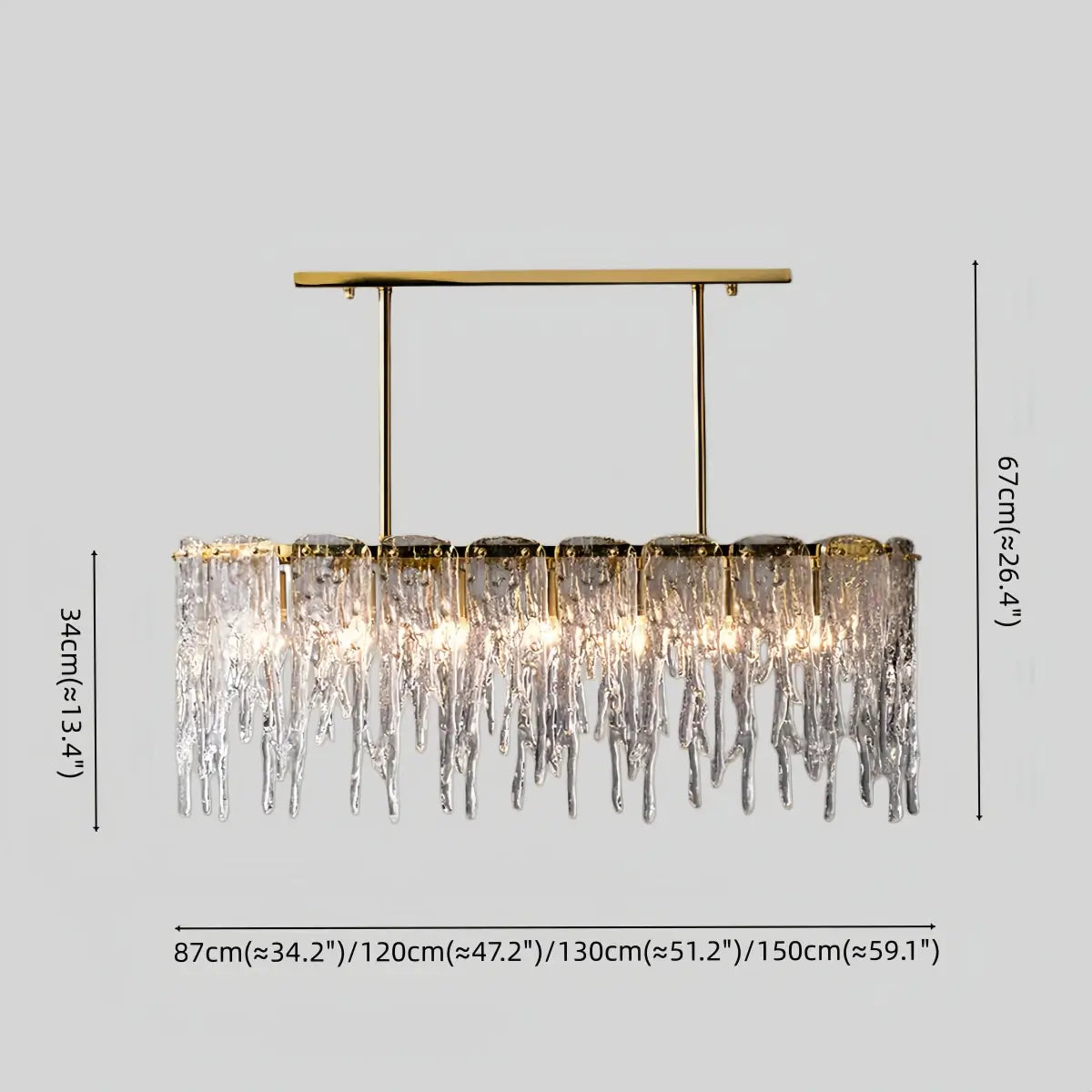 Lujoso candelabro de cristal – Latón y vidrio para sala de estar/comedor - Flindria
