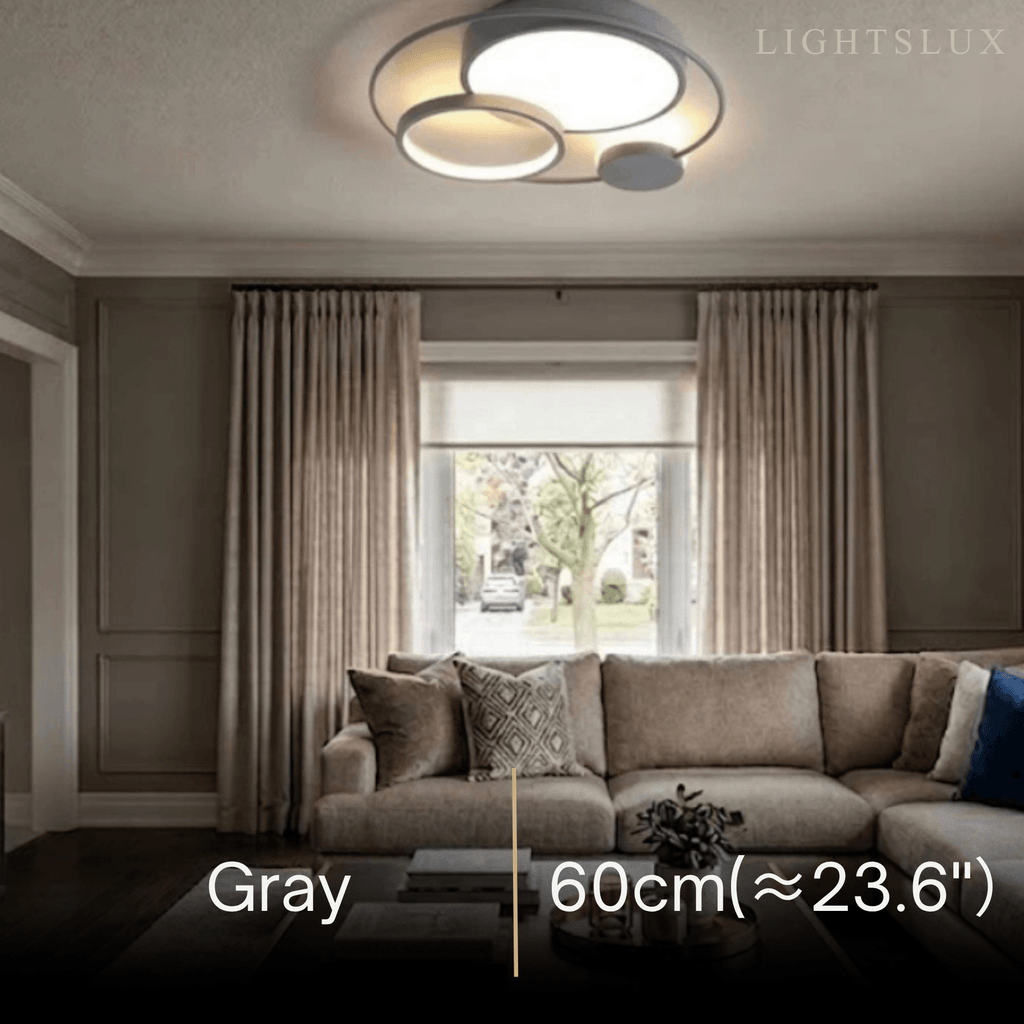 Modern Flush Mount Ceiling Light -- Acrylic Black-White Mix for Living Room - Flindria